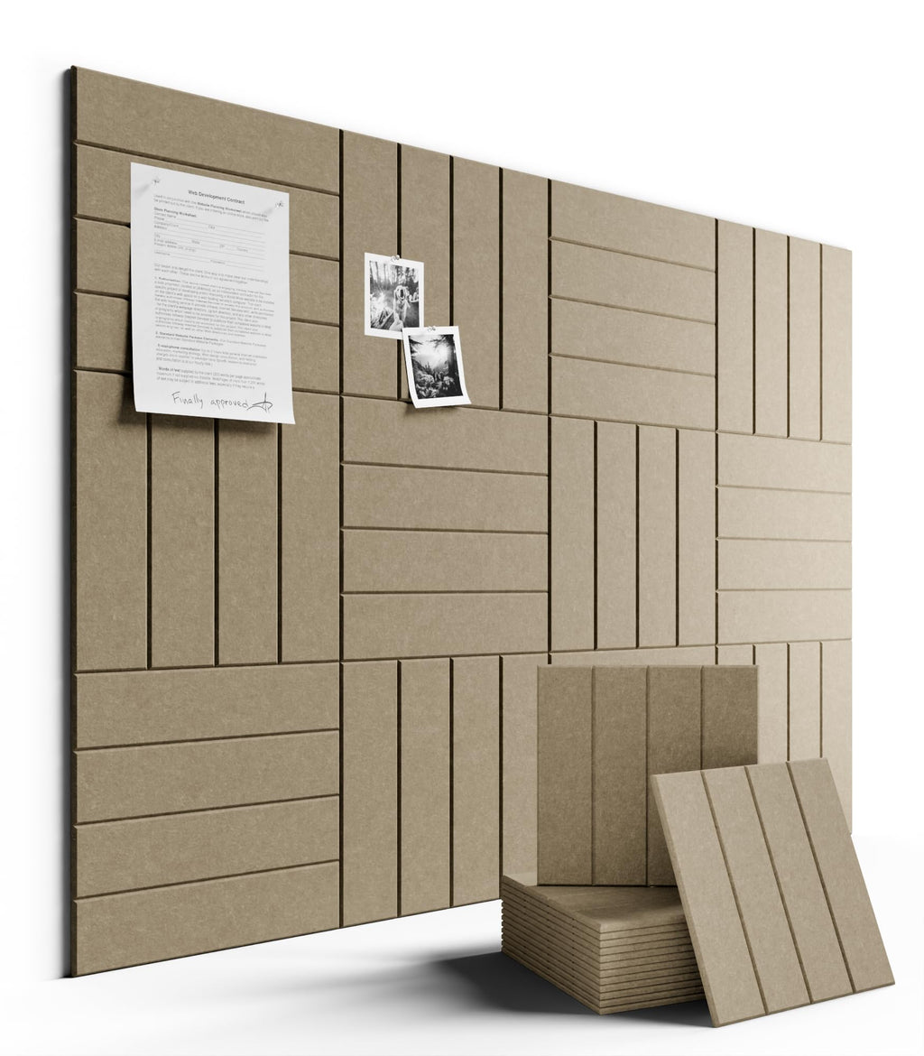 Fluxynara Large Felt Bulletin Board 48" x 36" Cork Board Alternative-12 Pack with 70 Safe Removable Adhesive Tabs, Cork Boards for Walls Cork Board for Home Office Classroom Pin Board (Oatmeal)