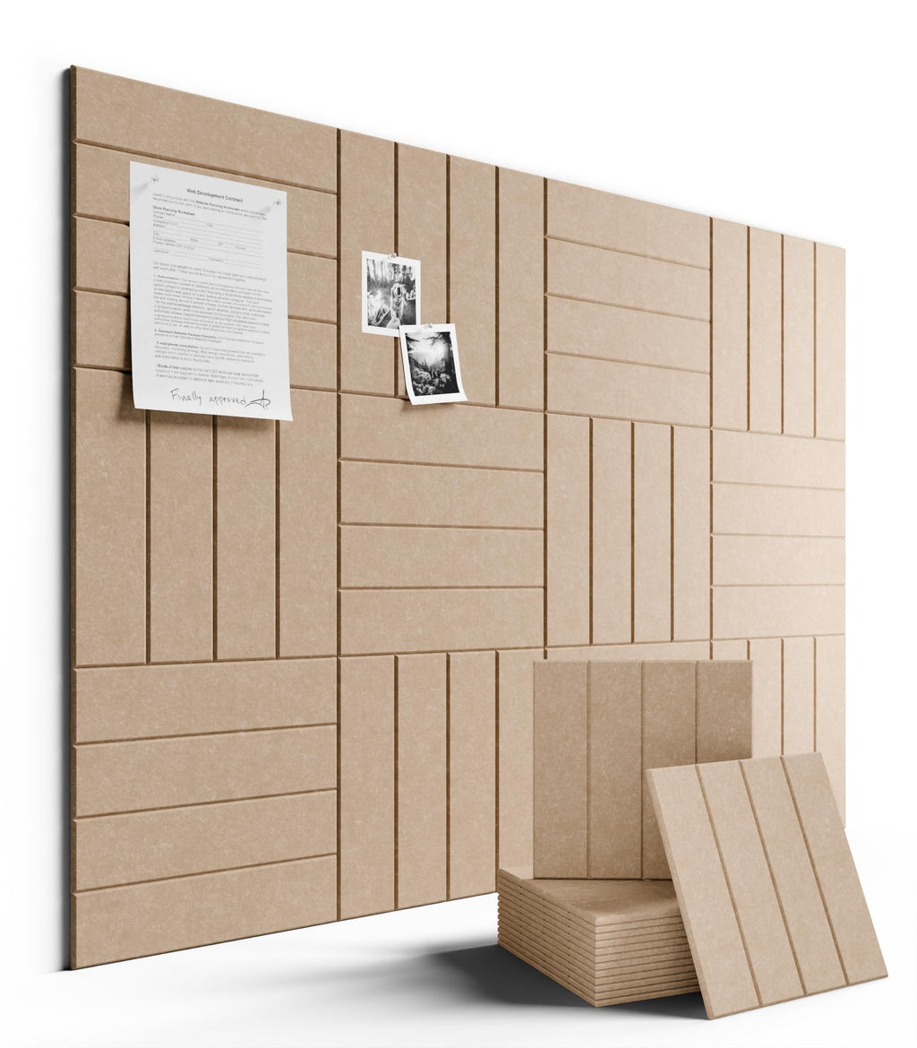 Fluxynara Large Felt Bulletin Board 48" x 36" Cork Board Alternative-12 Pack with 70 Safe Removable Adhesive Tabs, Cork Boards for Walls Cork Board for Home Office Classroom Pin Board (Oatmeal)