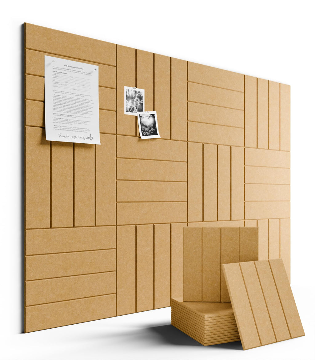 Fluxynara Large Felt Bulletin Board 48" x 36" Cork Board Alternative-12 Pack with 70 Safe Removable Adhesive Tabs, Cork Boards for Walls Cork Board for Home Office Classroom Pin Board (Oatmeal)