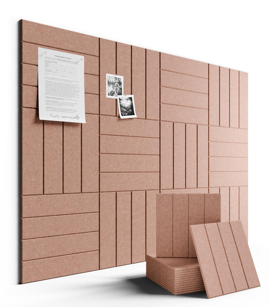 Fluxynara Large Felt Bulletin Board 48" x 36" Cork Board Alternative-12 Pack with 70 Safe Removable Adhesive Tabs, Cork Boards for Walls Cork Board for Home Office Classroom Pin Board (Oatmeal)