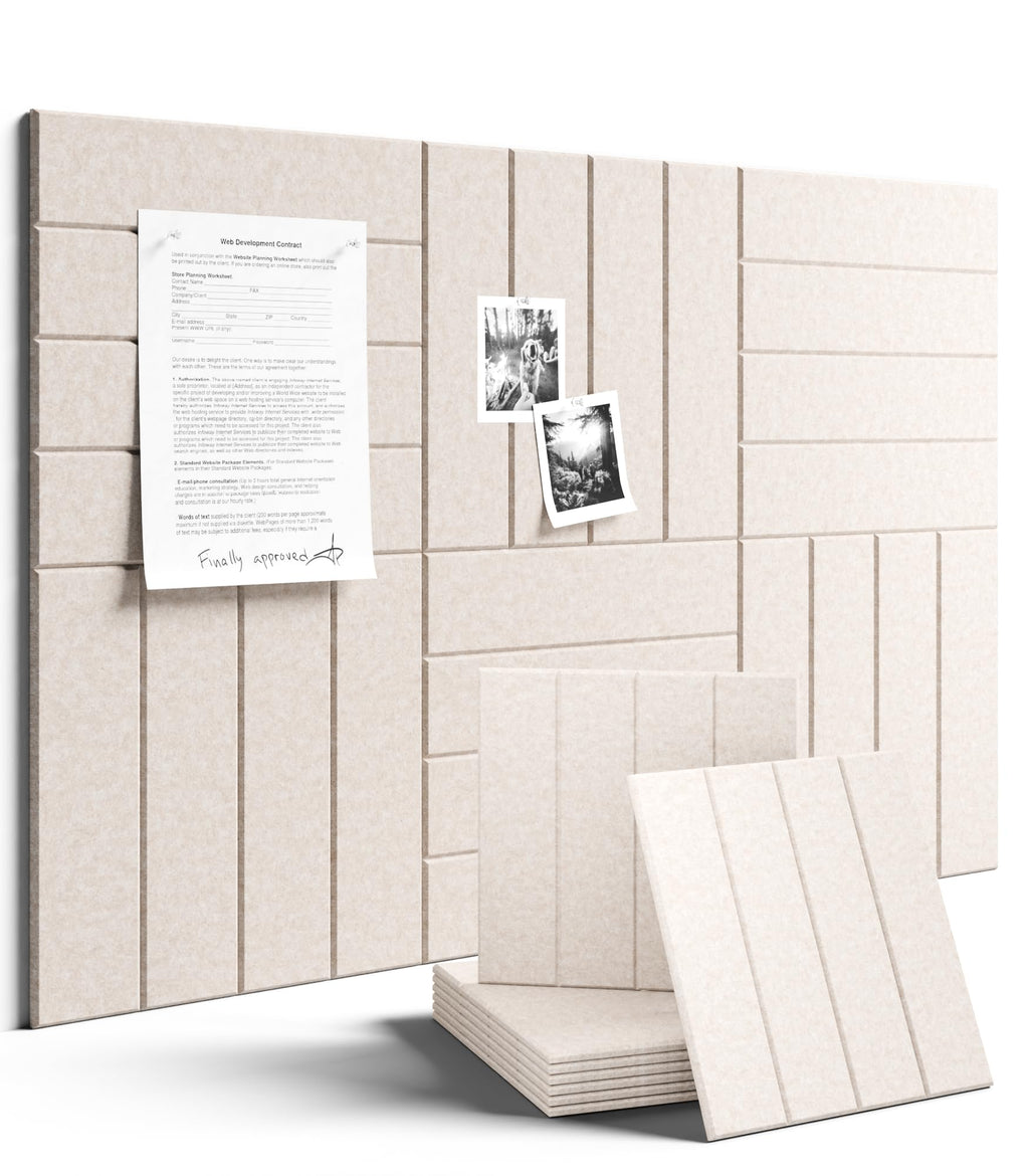 Fluxynara Large Felt Bulletin Board 48" x 36" Cork Board Alternative-12 Pack with 70 Safe Removable Adhesive Tabs, Cork Boards for Walls Cork Board for Home Office Classroom Pin Board (Oatmeal)