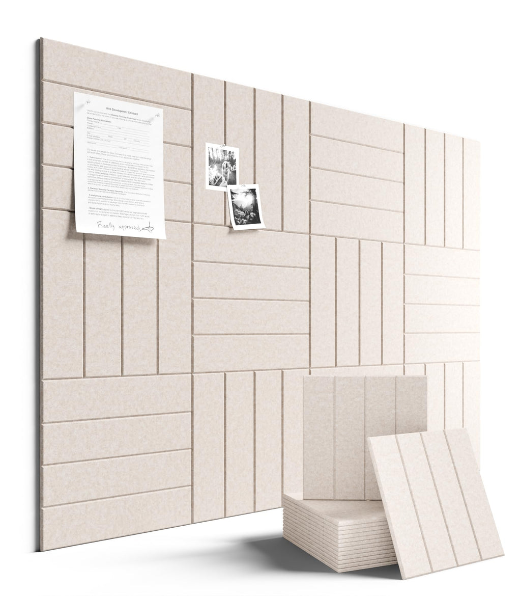 Fluxynara Large Felt Bulletin Board 48" x 36" Cork Board Alternative-12 Pack with 70 Safe Removable Adhesive Tabs, Cork Boards for Walls Cork Board for Home Office Classroom Pin Board (Oatmeal)