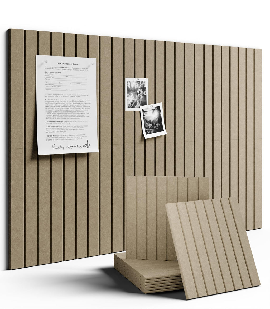 Fluxynara Large Felt Bulletin Board 48" x 36" Cork Board Alternative-12 Pack with 70 Safe Removable Adhesive Tabs, Cork Boards for Walls Cork Board for Home Office Classroom Pin Board (Oatmeal)